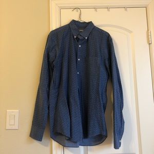 BONOBOS Navy/White Flower Dress Shirt